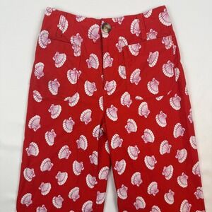 Maeve by Anthropologie The Colette Red Seashell Print Wide Leg Pants Size 24P‎